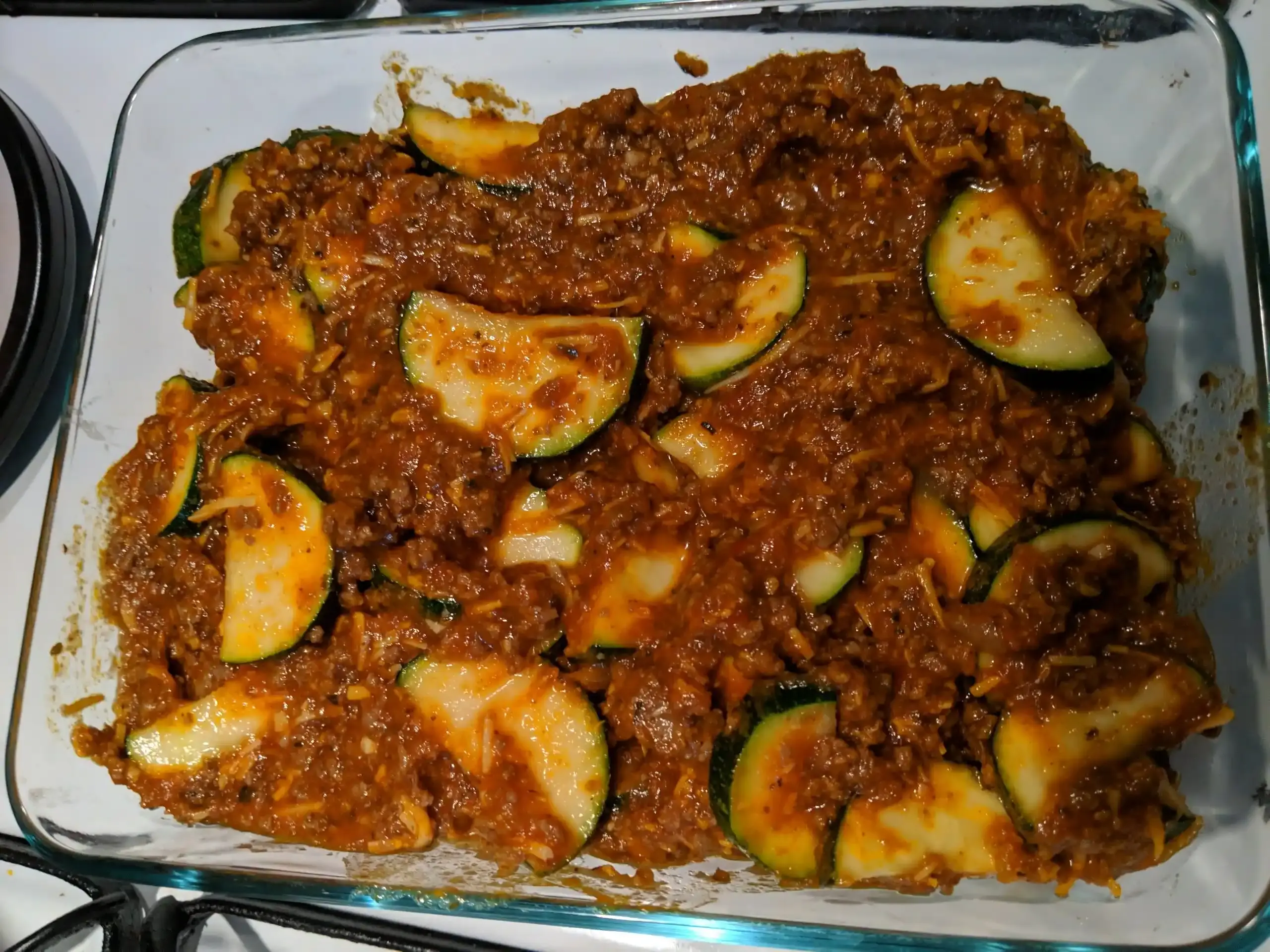 Keto Cheesy Beef & Zucchini Bake